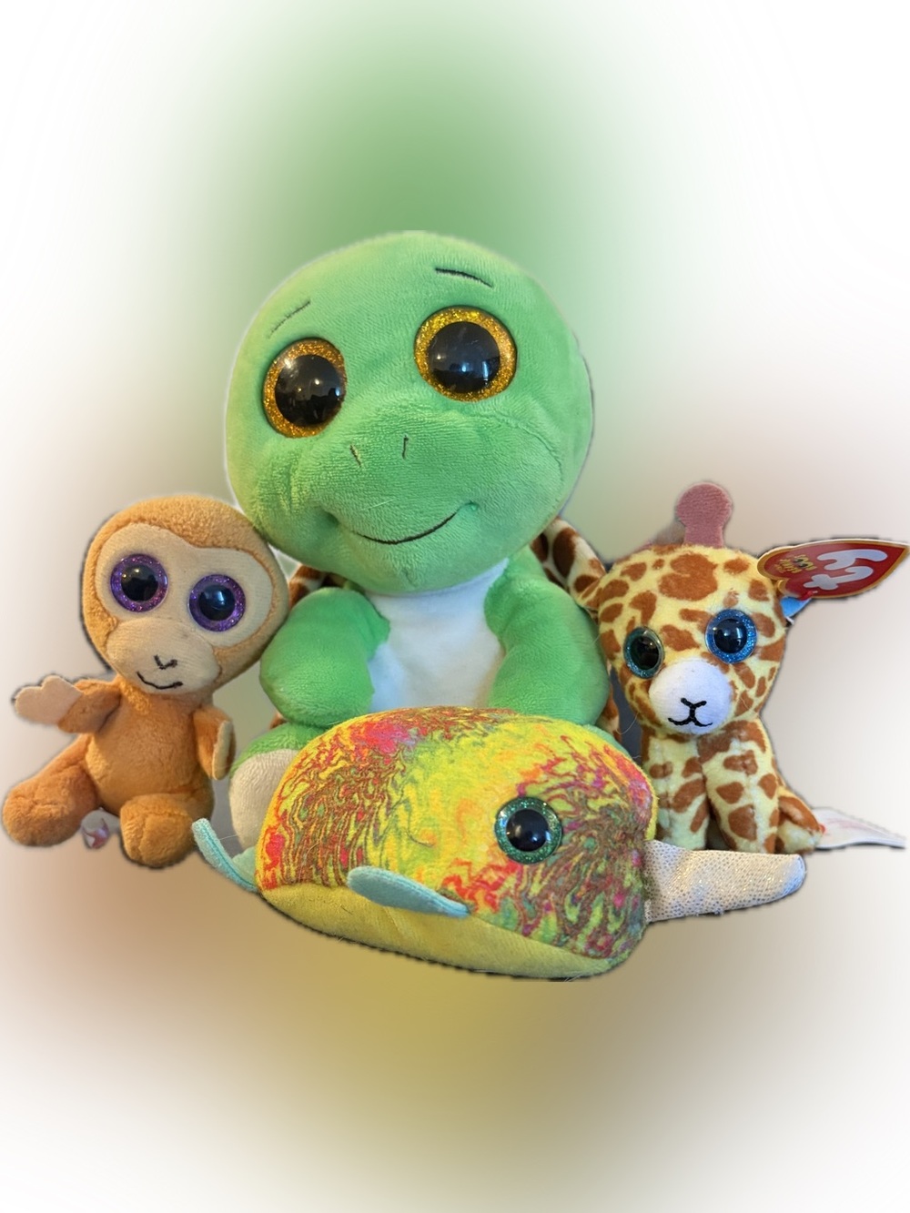 Ty Beanie boo lot 4 pieces Turbo turtle safari giraffe bongo